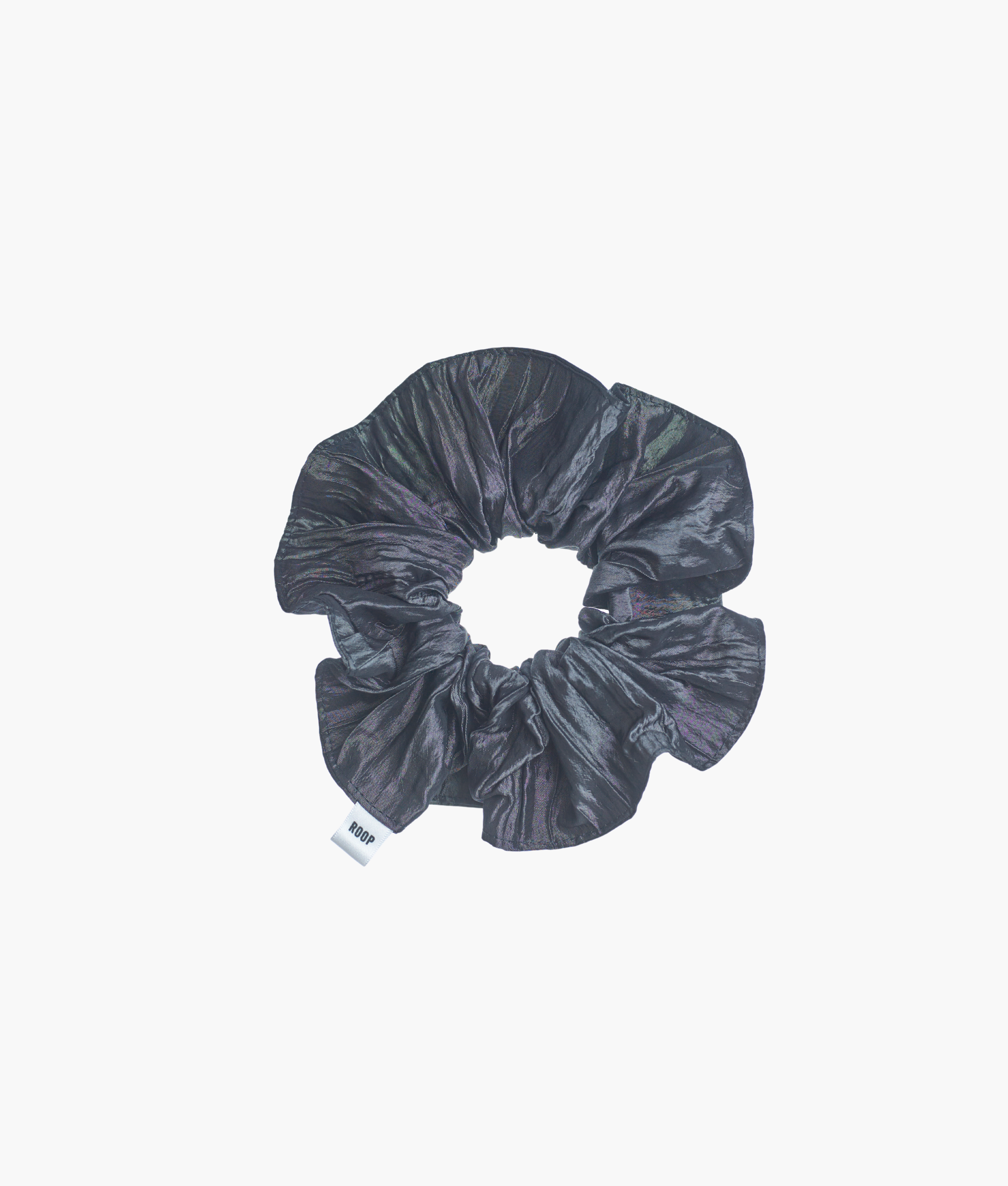 Melissa scrunchie in slate crinkle taffeta