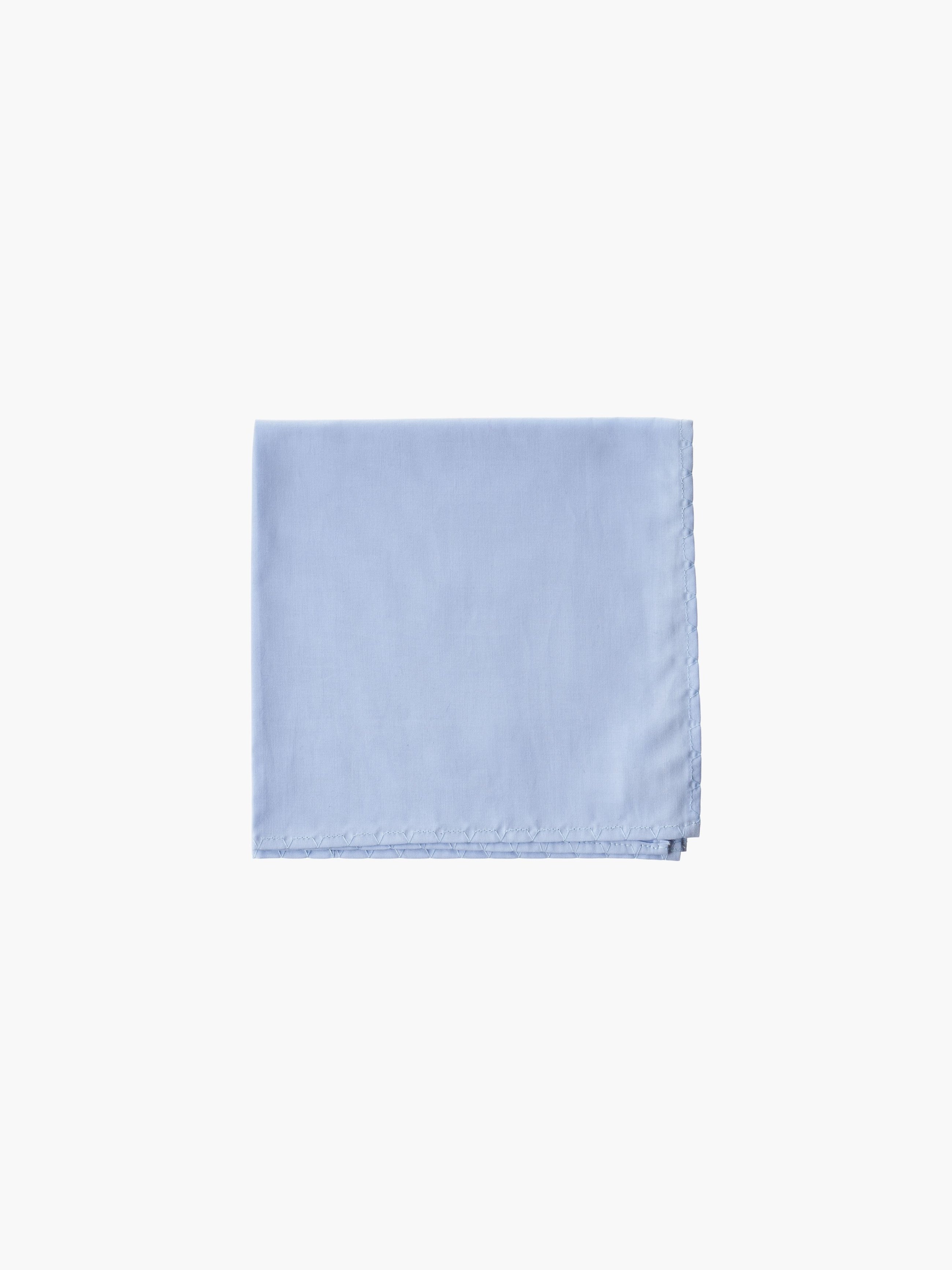 A blue cotton square handkerchief.