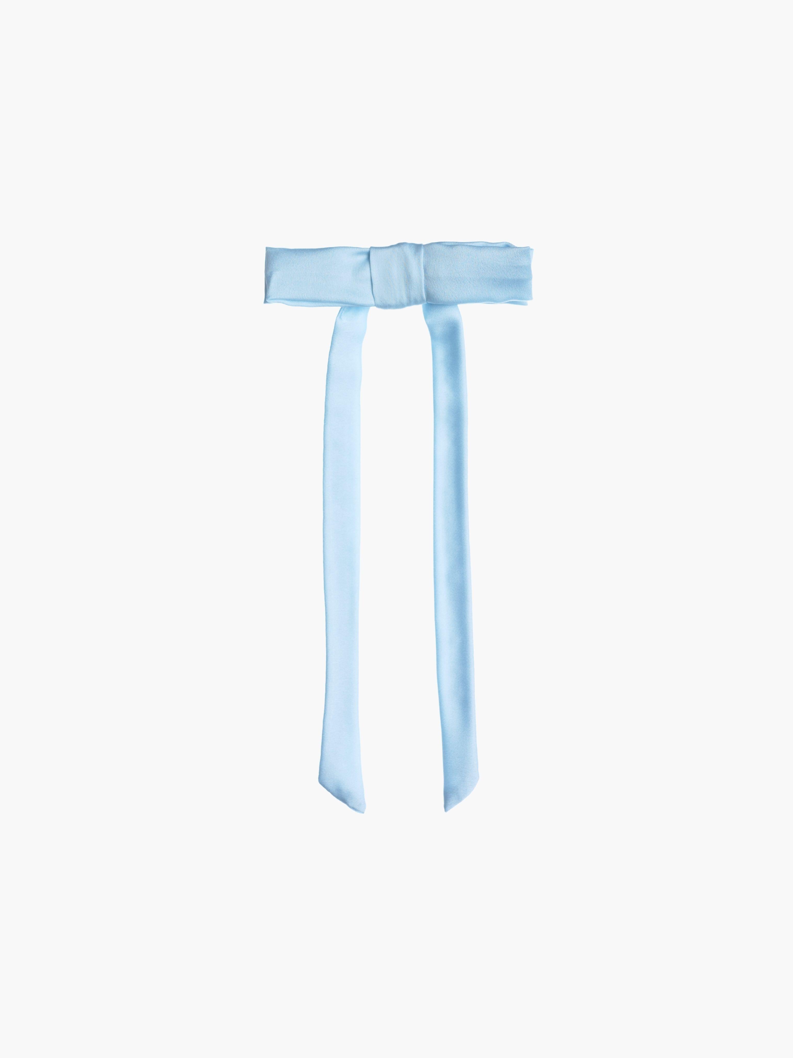 baby blue satin hair bow clip