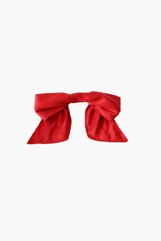 Maddy bow scrunchie in red taffeta