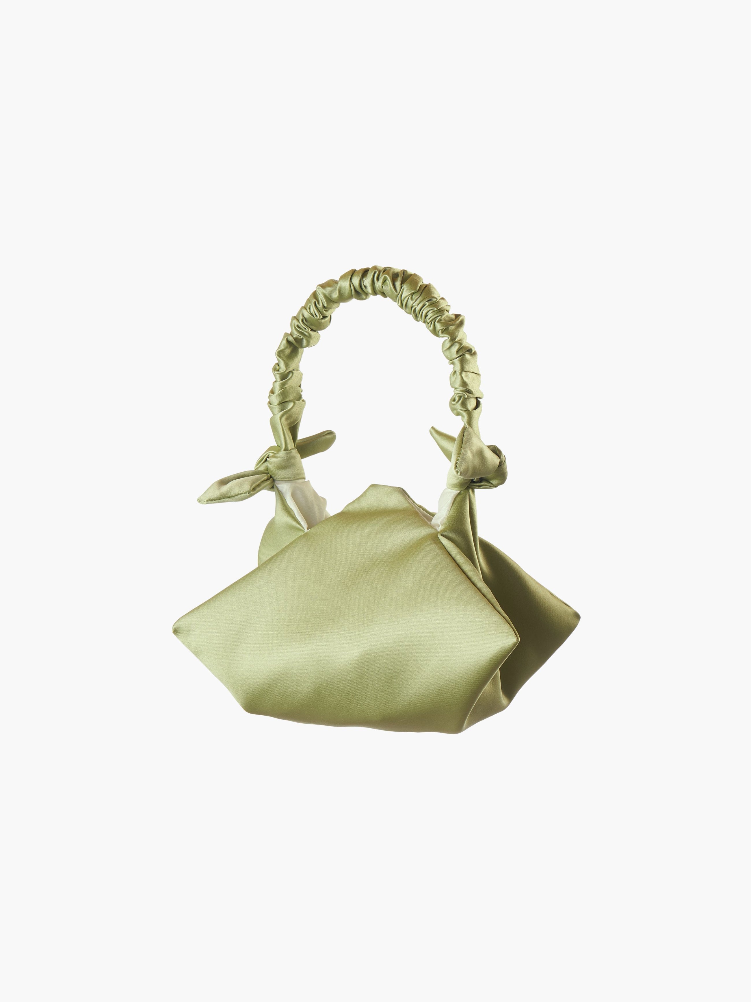 Mini Aurora handbag in willow satin
