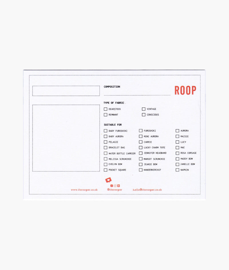 Fabric sample card
