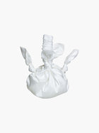 white bamboo silk satin knotted handbag