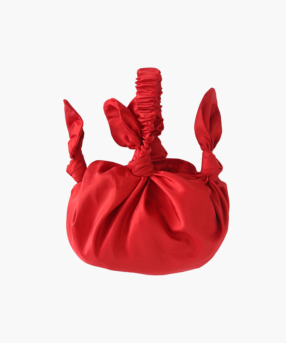 Baby furoshiki handbag in deadstock red taffeta
