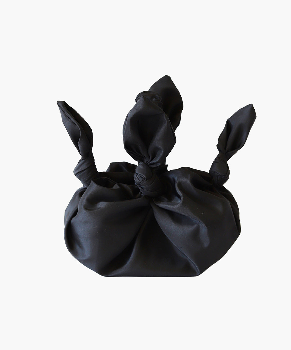 Baby furoshiki handbag in deadstock black taffeta
