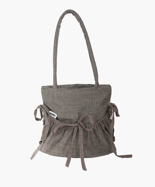 Carrie tote in brown check