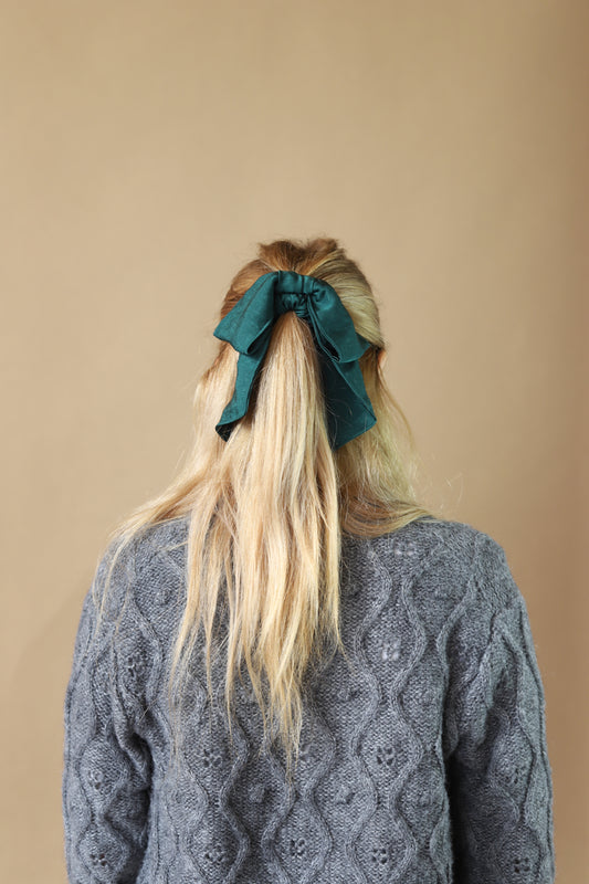 Maddy bow scrunchie in forest