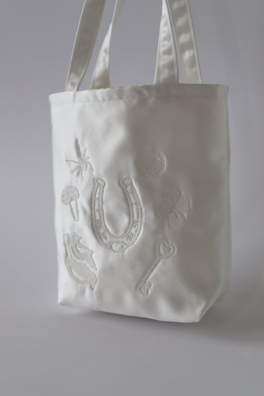 Lucky charm mini tote in ivory
