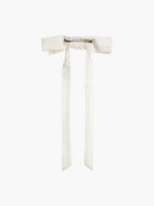 Janelle bow hair clip in ivory bamboo silk