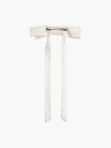 Janelle bow hair clip in ivory bamboo silk