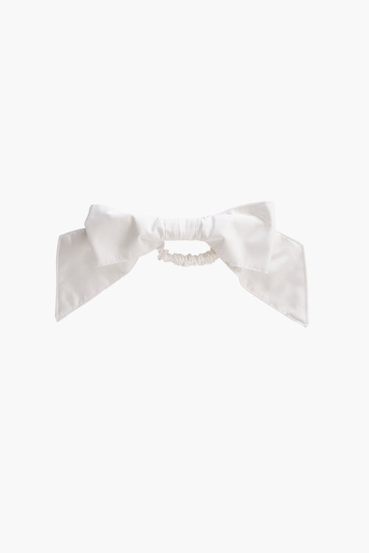 Maddy bow in ivory bamboo silk