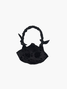 Mini Aurora handbag in black rose velvet flock