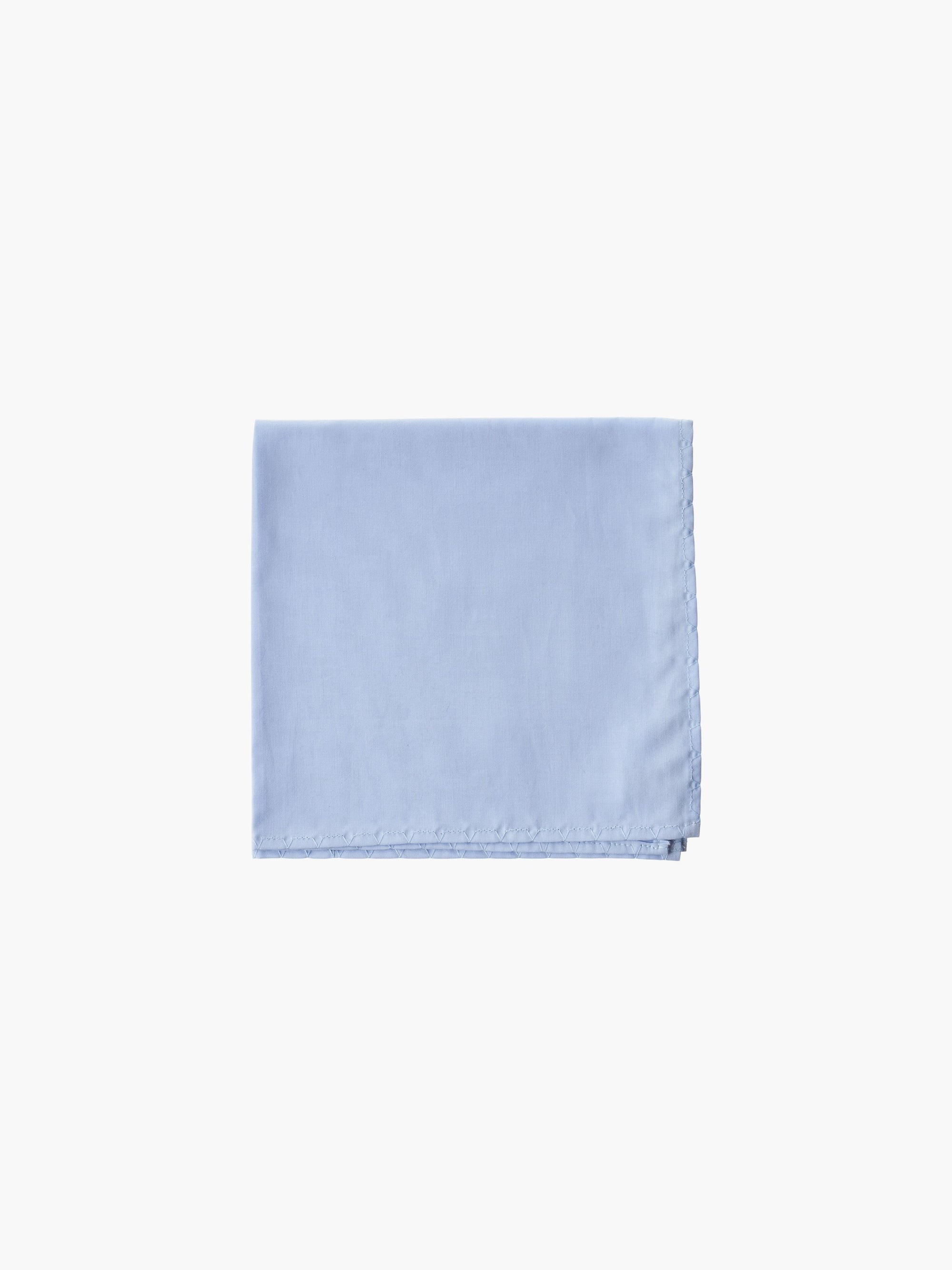 A blue cotton square handkerchief.