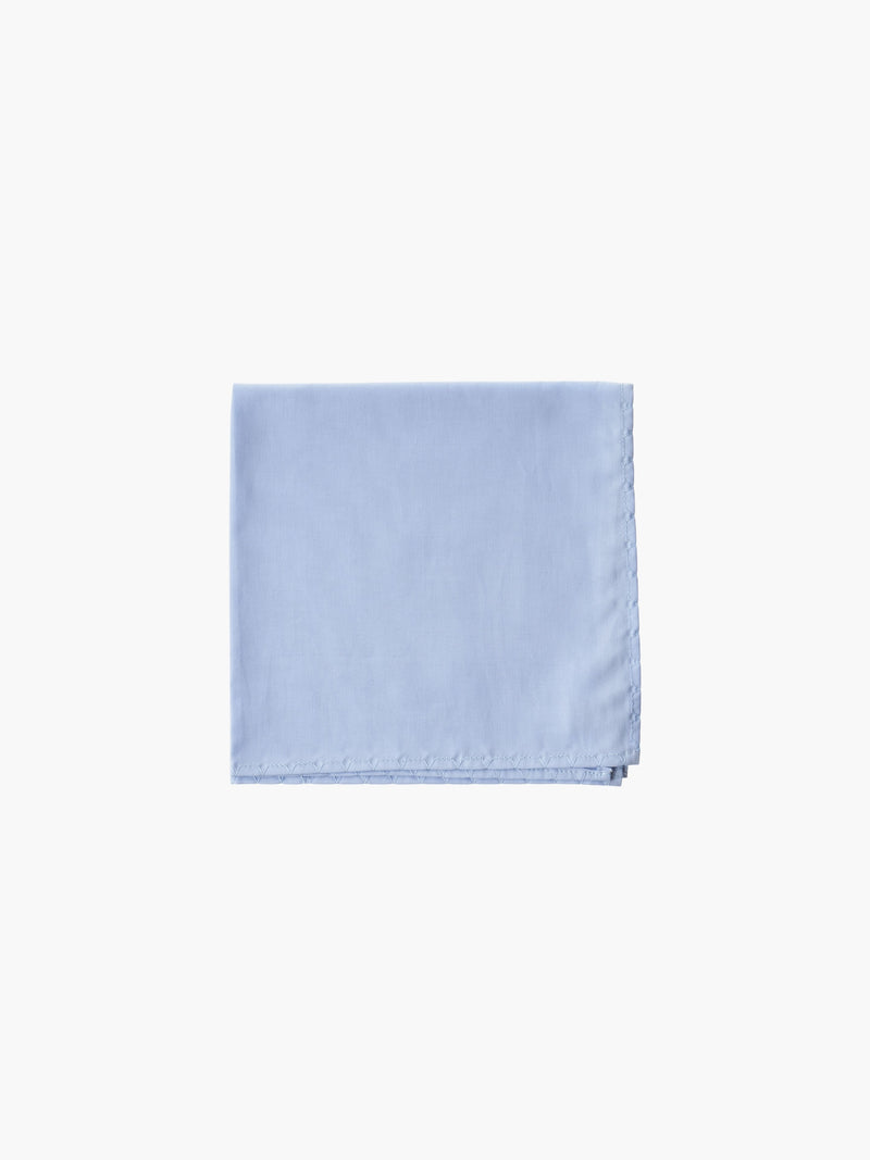 A blue cotton square handkerchief.