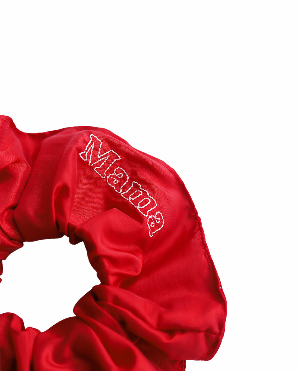 Melissa Mama scrunchie in red taffeta