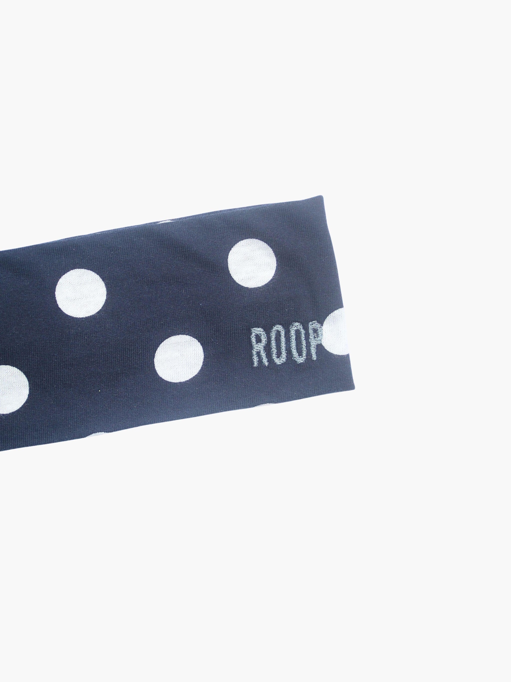Funny Girl Designs Turquoise Blue Polka Dot Stretch Headband - Cotton, 2" Wide, Halloween Costume Accessory