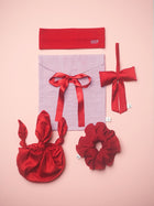 Keepsake pouch in red check