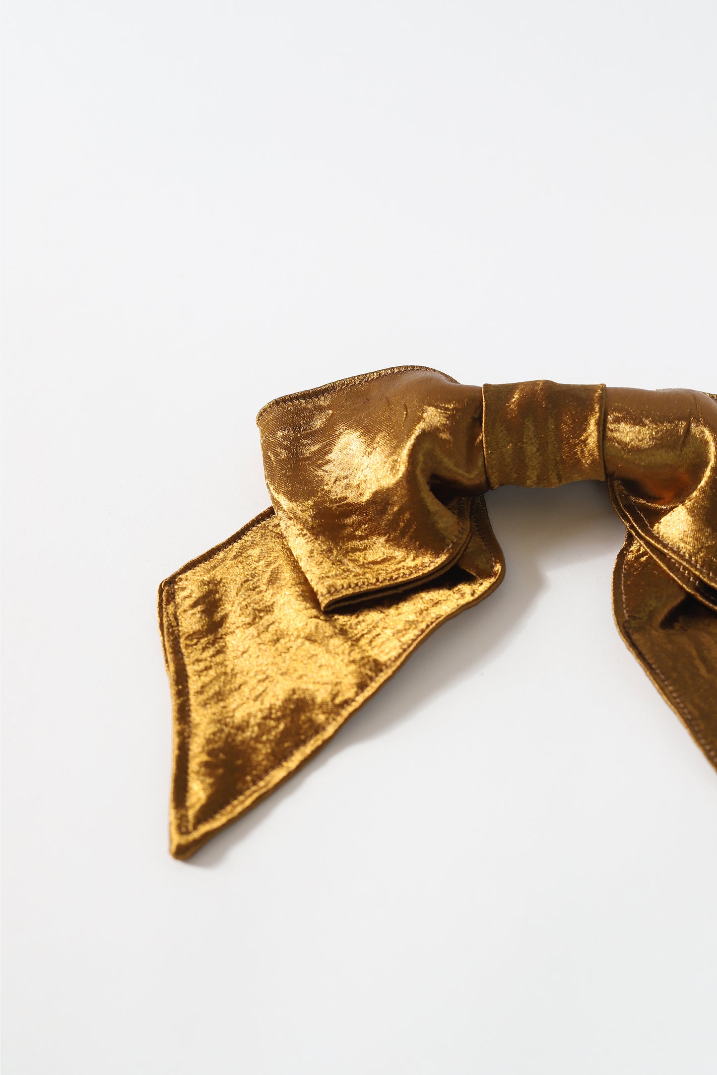 Maddy bow scrunchie in metallic bronze