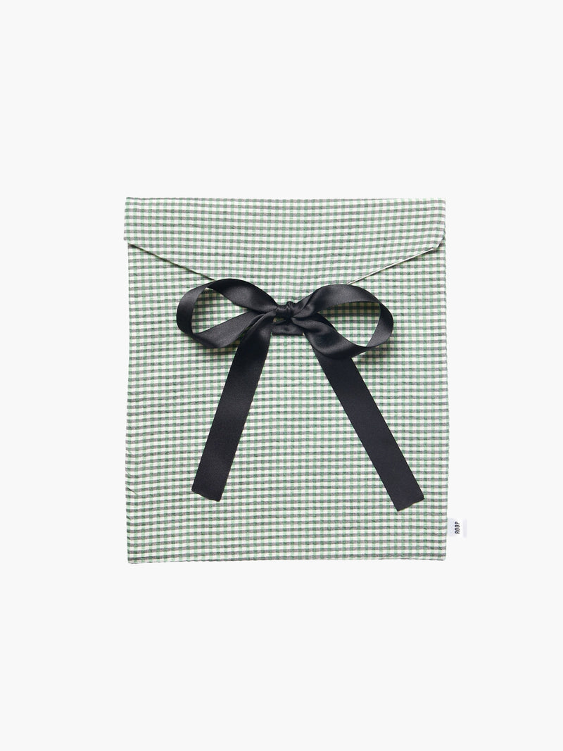 Keepsake pouch in green check