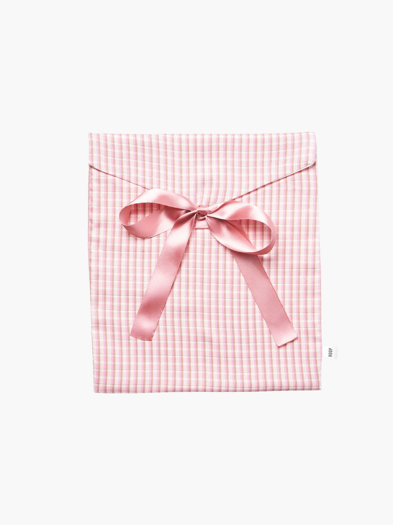 Keepsake pouch in pink check