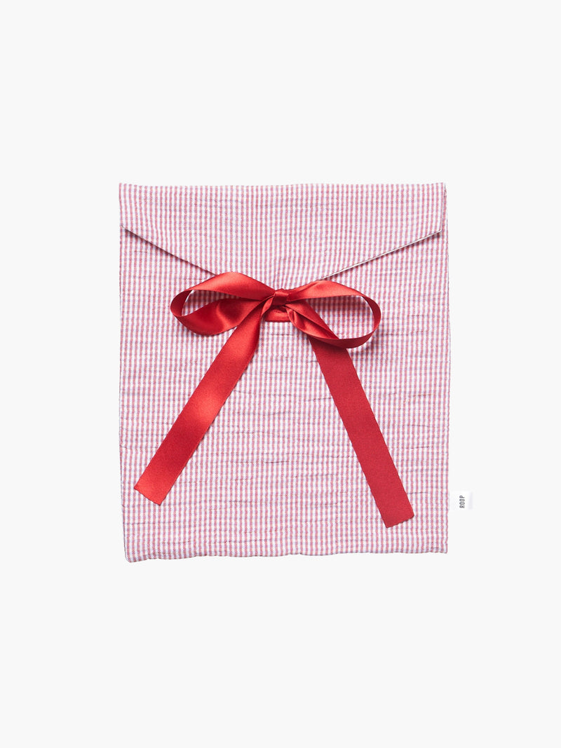 Keepsake pouch in red check