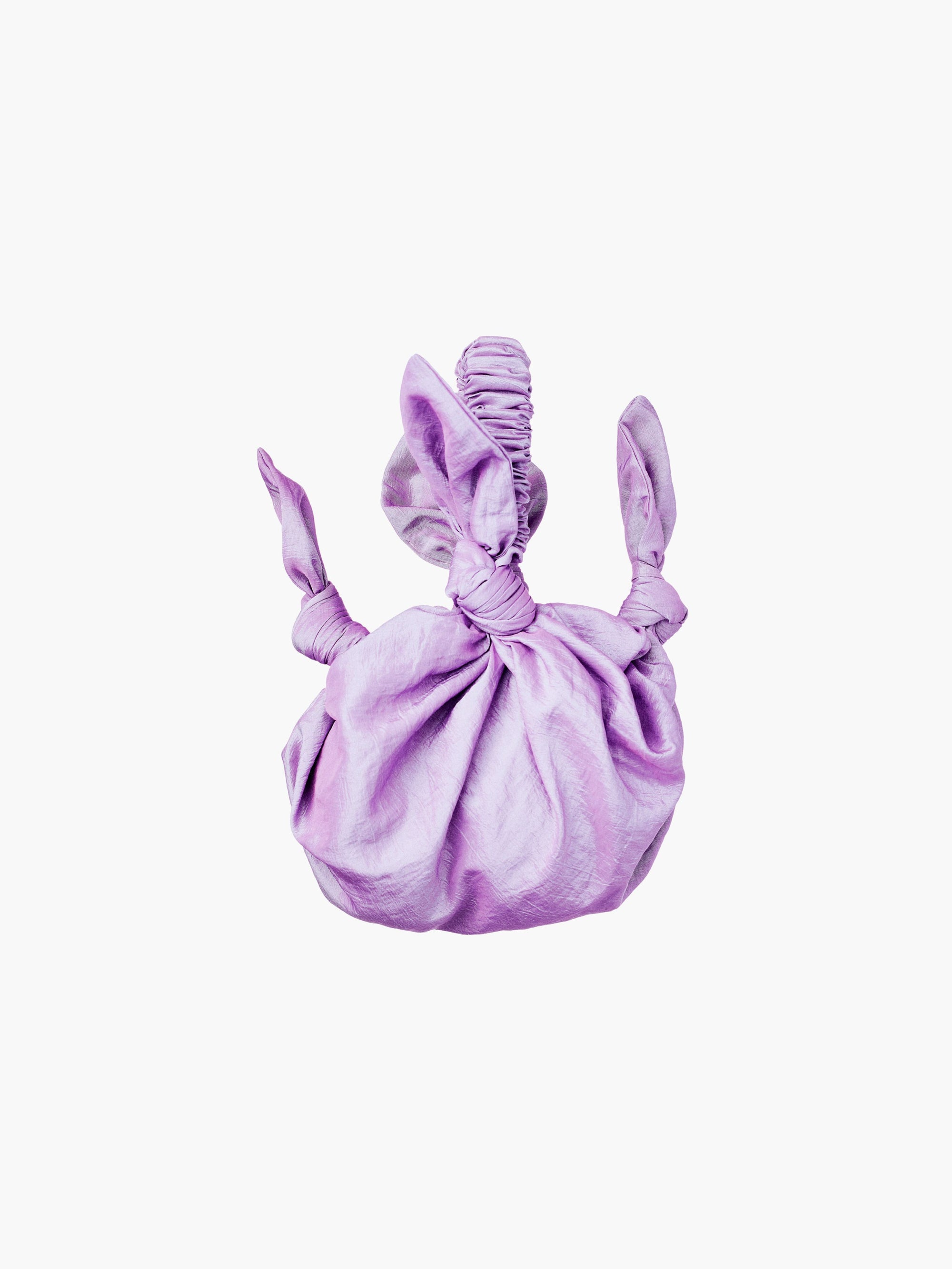 Baby furoshiki handbag in lilac crushed taffeta
