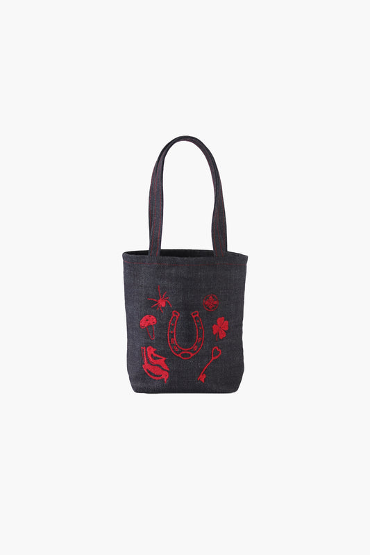 Lucky charm mini tote in denim