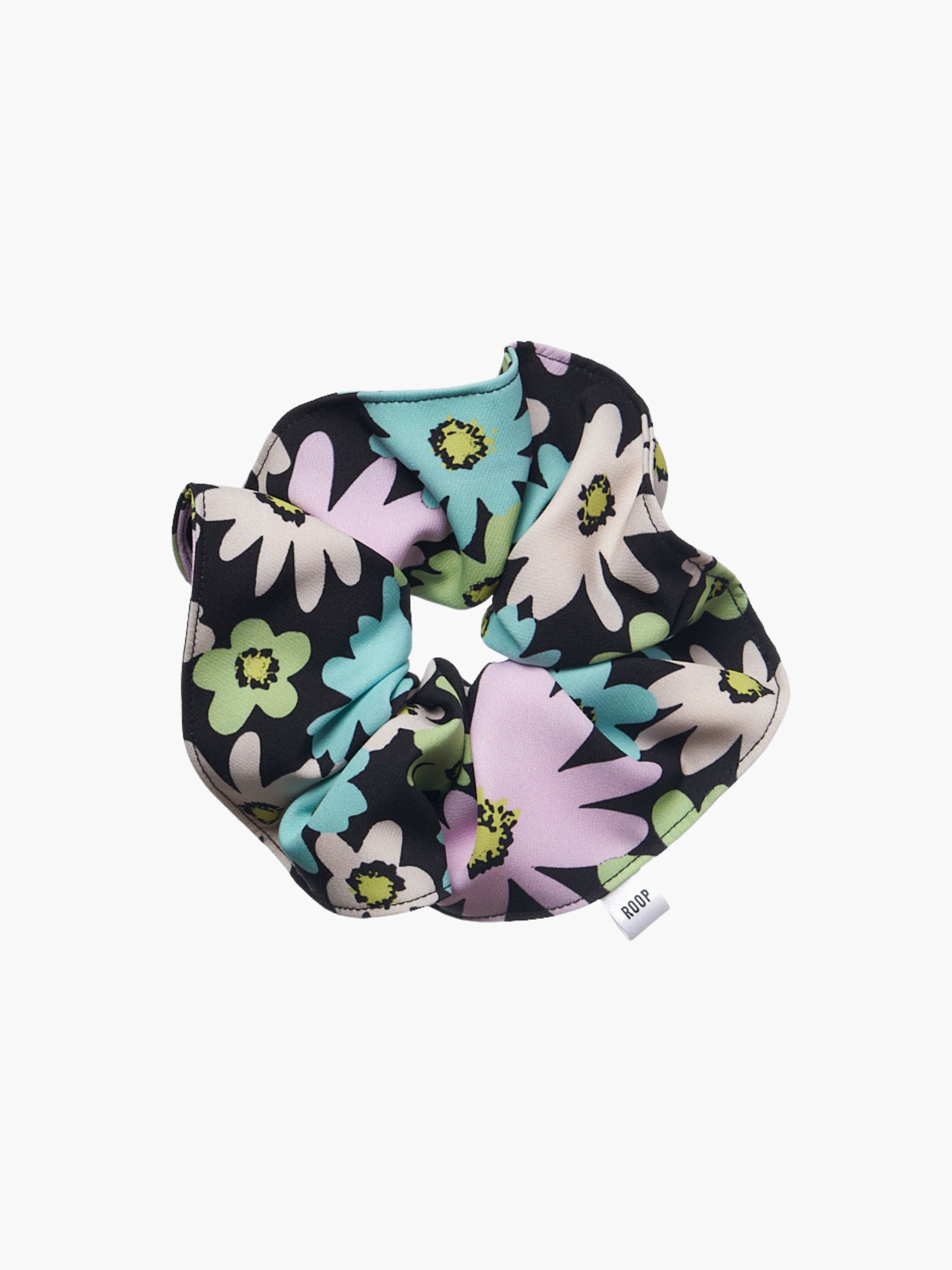 Melissa scrunchie in black and pastel floral