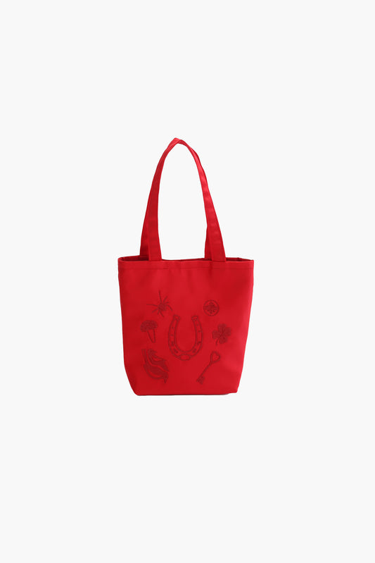 Lucky charm mini tote in red