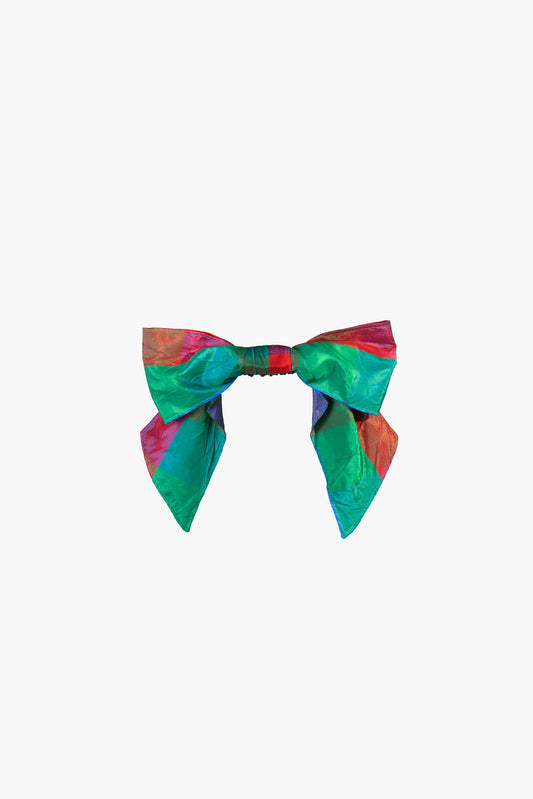 Maddy bow scrunchie in check taffeta