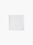 A blank white cotton folded square handkerchief.
